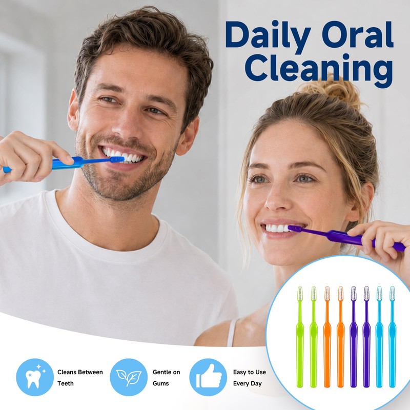 Ceonam 8 Pack Manual Interdental Toothbrushes Soft Bristle Oral Cleaning