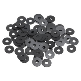 PATIKIL M6 Nylon Flat Washer, 80 Pack 6mm ID 17mm OD 1.5mm Thick Sealing Spacer Gasket Ring for Faucet Pipe Water Hose Fastener Bolt, Black