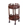 Inherited Redwood Wooden Double-Layer Tea Cart with Casters, Serving Cart