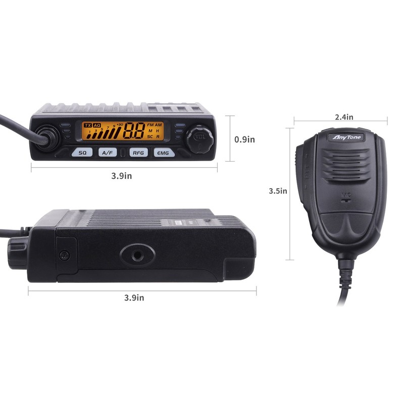 AnyTone Smart 10 Meter Radio for Truck, Small Size,AM PEP