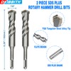 2-Piece 7/8" SDS Plus Drill Bits Rotary Hammer Drill Bit