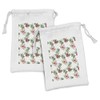 Ambesonne Hawaii Fabric Pouch Set of 2, Aquarelle Effect Palm