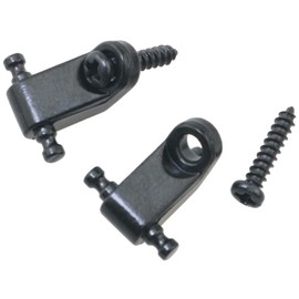 FMHXG 2PCS Electric Guitar Headstock Ball Crimp String Holder String Holder with Screw Stabiliser Buckle Locking Buckle Roller String Guide Guitar String Retainer Guide Black