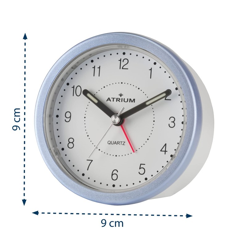 Atrium moderner Design Wecker Analog Quarz ohne Ticken mit Licht