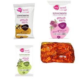 16 Pcs Easy to Prepare Packs for Hair Removal Waxing, Waxing, Sugar Honey Sweetener Paste Natural For All Body Parts All Hair Types Brazilian Bikini Underarms Easy To Prepare (16 packs total of 14.2 oz)ايزي سويت