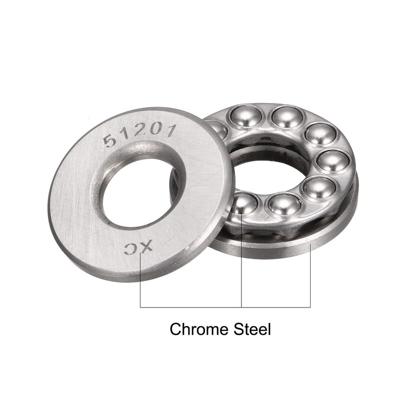sourcing map 2 pieces miniature thrust ball bearings 51201 12