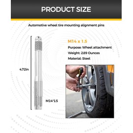 iolory Automobile Wheel Alignment Pin,Stainless Steel Rim Stud Pin Guide Stud Pin Balancing Tool,Wheel Alignment and Balancing Tools for Car Tire Repair,Suitable for Most Cars, SUVs,Trucks (M14×1.5)