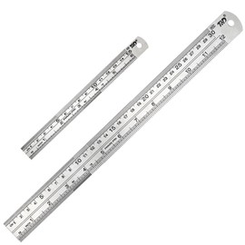 Stainless Steel Ruler Set 12 Inch (30 CM) + 6 Inch (15 CM), Industrial Grade Thicken Stainless Steel Rulers, Perfect Straight Edge Easy Measurement for Home School Office Drawing