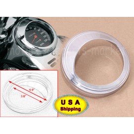 Unbranded 112 Chrome Speedometer 5" Trim Ring Visor Fit for Harley Davidson FL Models USA