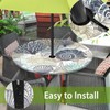 Britown Coastal Beach Round Outdoor Tablecloth with Umbrella Hole, Plaid
