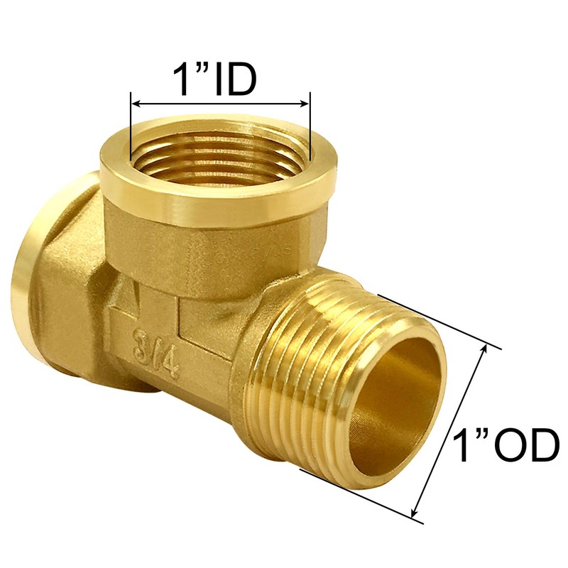 Joywayus 2PCS Brass Pipe Fitting Barstock Tee 3 Way NPT