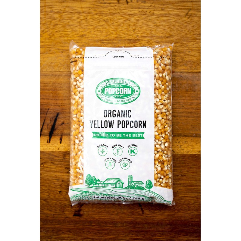 Preferred Popcorn Organic Popcorn, 28 Ounce bag, Pack of 4,