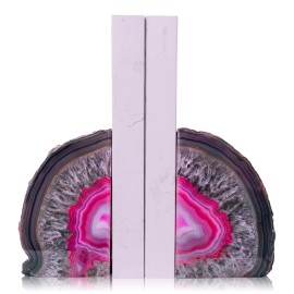 Home Decor 3 to 6 lb Agate Bookends Pink Agate Bookend Pair Geode Bookend Home Decor