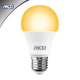 FOCO LED AKSI A19 REPELENTE DE MOSQUITO, Consume 7W, LUZ AMARILLA 1800K, E27 - PACK de 4