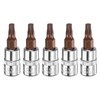 HARFINGTON 5pcs T25 Torx Bit Socket 1/4" Square Drive Star