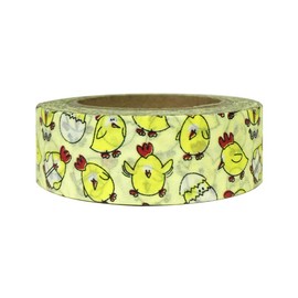 Wrapables Colorful Patterns Washi Masking Tape, Chicken and Egg
