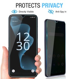 Anbzsign [2 Pack for Cricket Magic 2 5G/ AT&T Propel 2 5G Privacy Tempered Glass Screen Protector, 9H Anti Spy Private Film, Anti-Scratch, Case Friendly