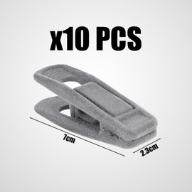 10 Pieces Gray Flocked Clips, Velvet Hangers, Clothes Clips, Gray Velvet Hangers, Hangers For Pants, Flocked Hangers, Clothes Clips, Sock Clips, Trouser Hangers