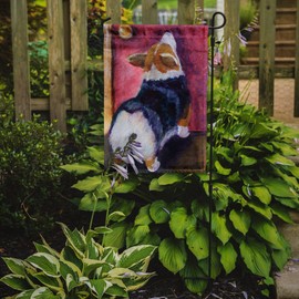 Caroline's Treasures 7427GF Corgi Let me in Flag Garden Size, Small, Multicolor