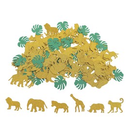 100 Pack Jungle Animal Confetti Gold Glitter Safari Themed Confetti for Baby Shower Birthday Party Supplies