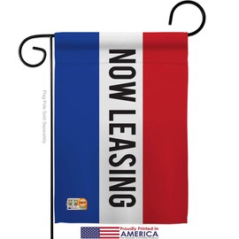 Now Leasing Garden Flag Set Mailbox Hanger Novelty Merchant Open Sale Store Retail Business Advertisement Promotion Small Decorative Gift Yard House Banner Made In USA 13 X 18.5