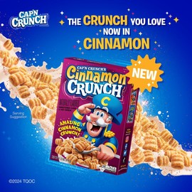 Cap'n Crunch Breakfast Cereal, Cinnamon Crunch, 19.3oz Family Size Box