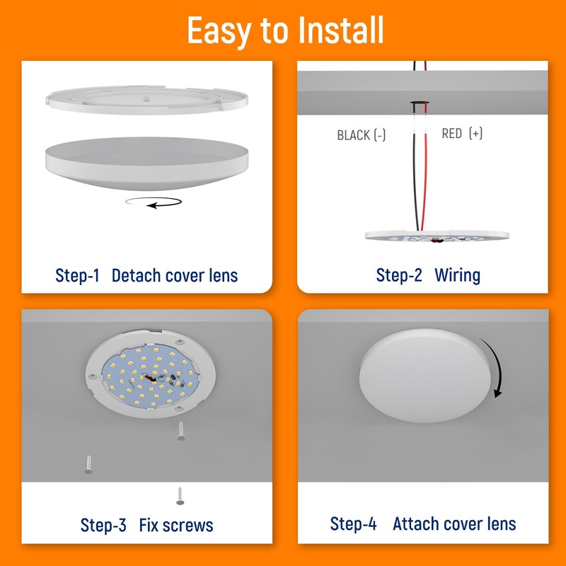 Obeaming 4 Pack 4.5 Inch 12V RV Interior LED Puck