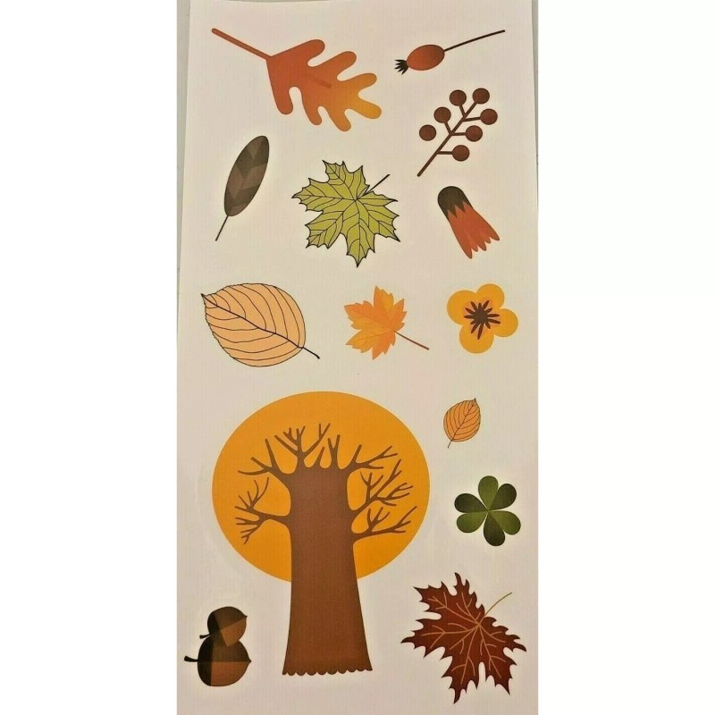 Unbranded 146 PCS 12 Sheets Thanksgiving Window Clings Fall Window