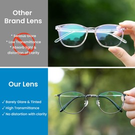 GUDVUE Blue Light Glasses, Computer/Gaming/TV/Phones Glasses for Women/men, Anti Glare/UV400/Eye Strain, Oval Black/Silver