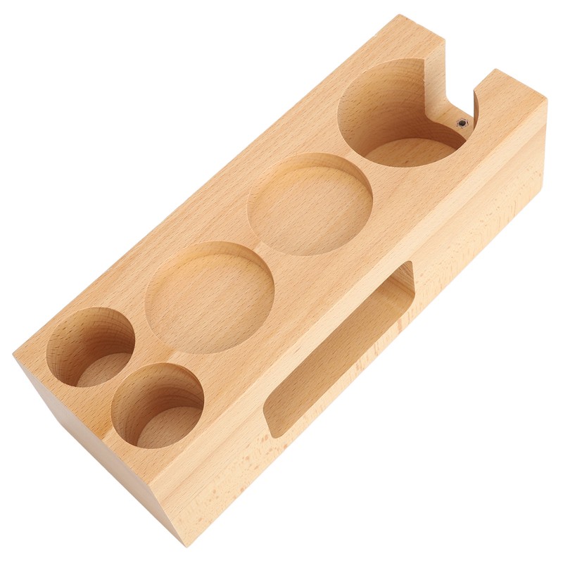 Coffee Tamper Base Multifunction Beech Coffee Distributor Tamping Station Accessories