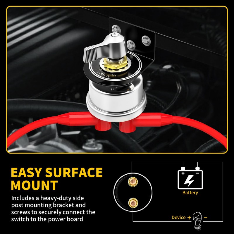 Bolipoeq 200A 12V Battery Disconnect Switch Heavy Duty, Quality Battery