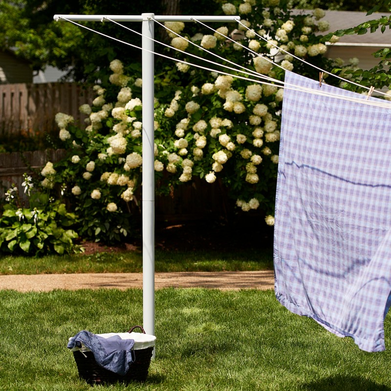 Household Essentials Mega Outdoor Clothesline Single T-Post, White
