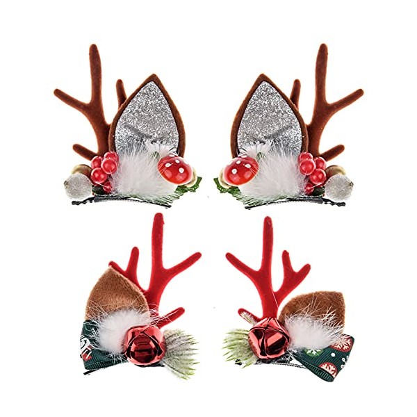 TOECWEGR Christmas Reindeer Antlers Headband Hair Clips Hair Hoop Girl Holiday Beauty Headdress (Antler Bella)