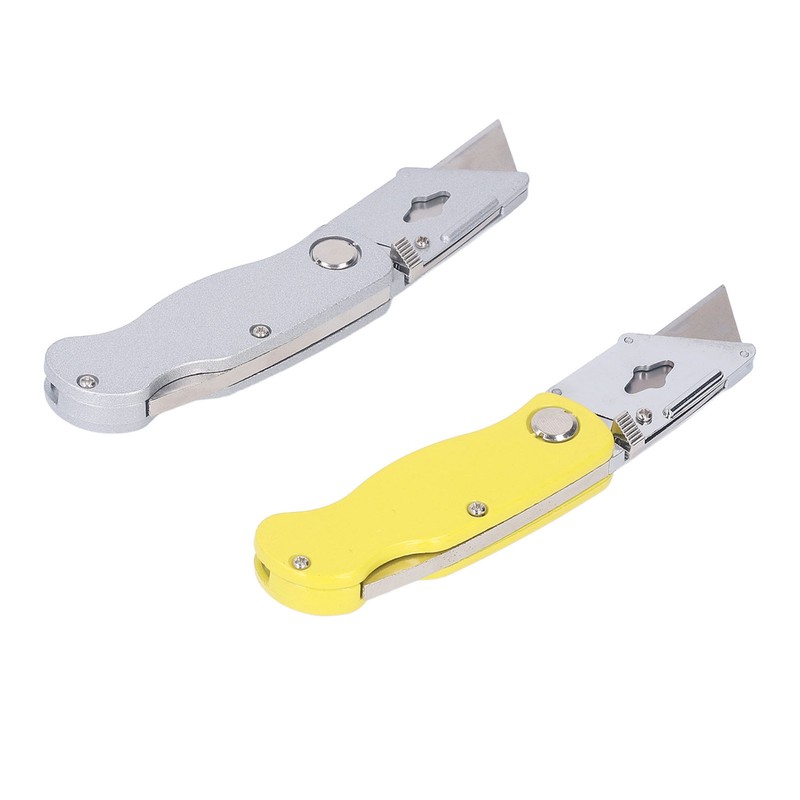 2 Pcs Folding Utility Knife Aluminum Alloy Industrial Grade Outdoor
