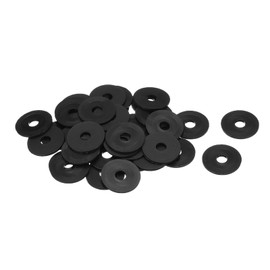 sourcing map 40Pcs M8 Nylon Flat Washers 8mm ID 30mm OD 2mm Thick Plain Washer Grommets Plastic Sheet Gasket Fastener Sealing Spacer Gasket Ring, Black