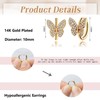 FASHGOOD 14K Gold Plated Butterfly Hoop Earrings for Women,Hypoallergenic Hoops