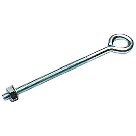 Merriway BH01768 Pack of 1 Eye Bolt with Nut and Washer M6 x 150mm Silver Tone
