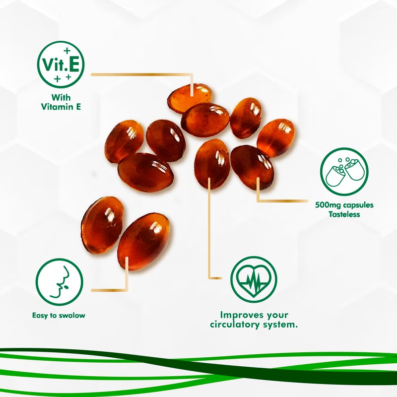 Propolis Health Propolis Capsules 1000mg-Daily with Vitamin E Per dose