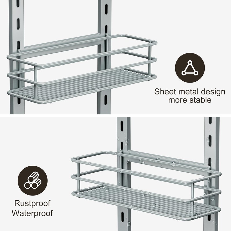 Orimade Adjustable Anti-slip Shower Caddy Overhead, Rustproof Hanging Shower Organizer