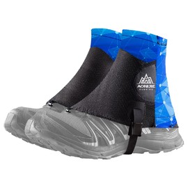 YAPJEB Gaiters Low for Hiking, Lightweight Waterproof Ankle Gaiters Rain Snow Boot Gators for Hiking, Hunting, Climbing, Woodcutting (Blue)