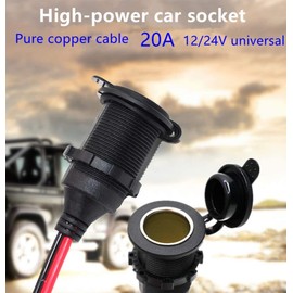 Dongge 12V/24V Expansión de socket Conector de Abrazaderas con batería Terminales de Ojal Negro y Rojo 12V Plug Socket w/Eyelets