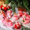 Sotiff 48 Pcs Pink Christmas Rubber Ducks 2 Inch Assorted