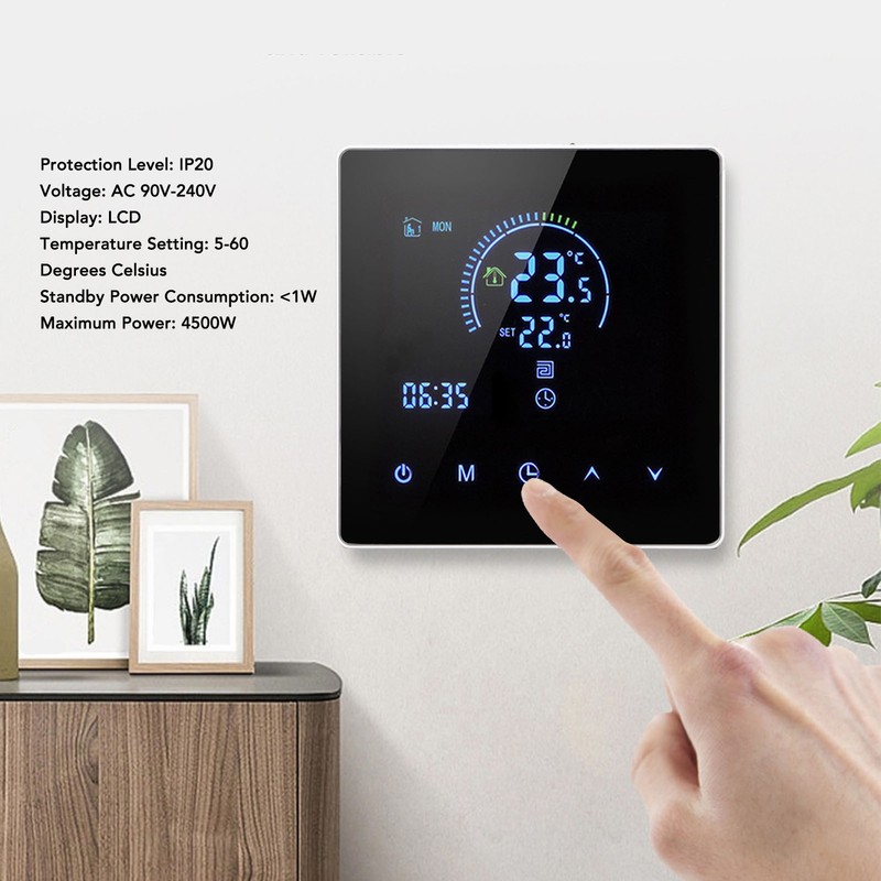 16A Digital Thermostat with LCD Display Programmable Thermostat Electric Heating