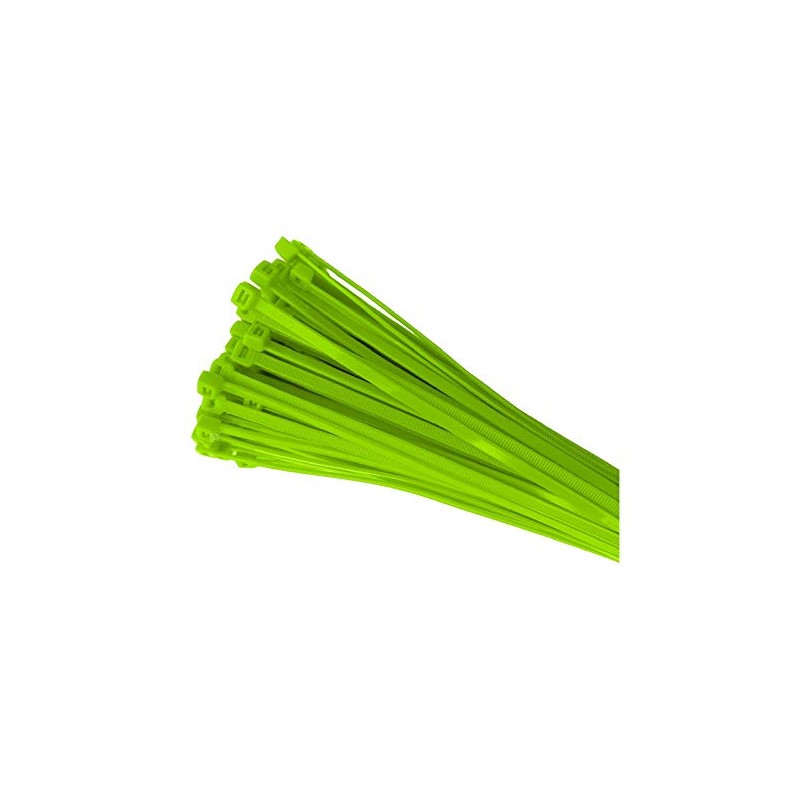 100 x Fluorescent Green Cable Ties 300 x 4.8mm /