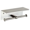 Double Toilet Paper Holder with Shelf Brushed Nickel Toilet Paper