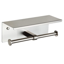 Double Toilet Paper Holder with Shelf Brushed Nickel Toilet Paper Holder Wall Mounted