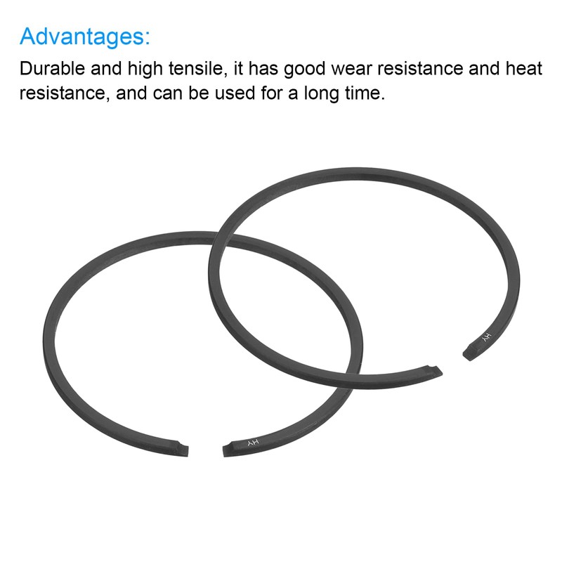 uxcell Piston Ring Set, 2Pcs 49mm x 1.5mm Standard Size