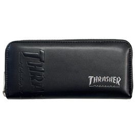 Slasher Wallet, Long Wallet, Bill Compartment, Round Zipper, Bifold Wallet, Brand, Logo, Men's, Women's, Boys, Girls, Unisex, Boys, Children, Juniors, Kids, Street Casual, Black