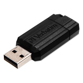 Verbatim 16GB Pinstripe USB 2.0 Flash Drive Retractable Thumb Drive – Black