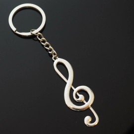 Treble Clef Keychain Silver Violin Guitar Piano Musical Note Gift Music Teacher
